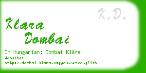 klara dombai business card